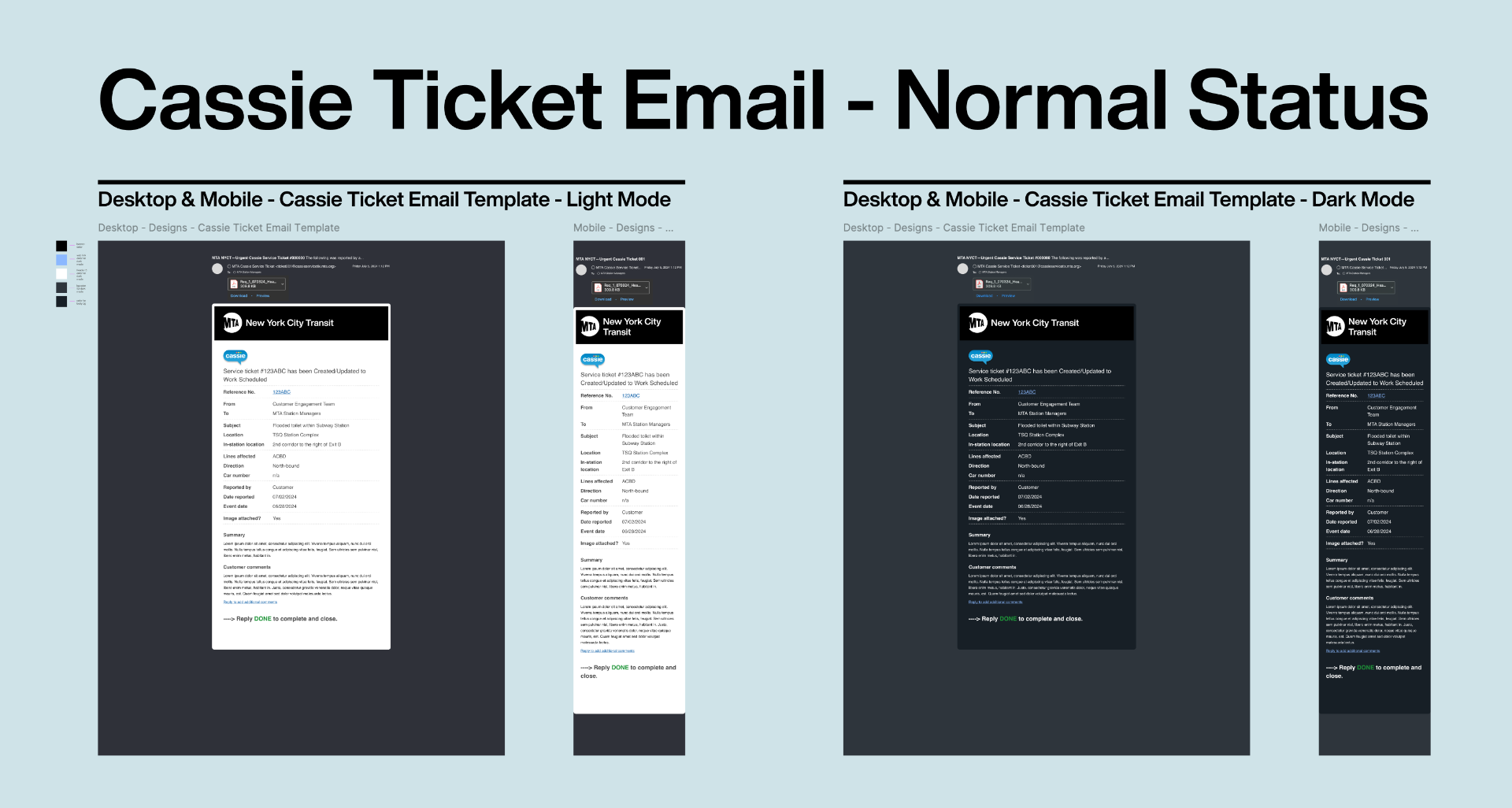 Cassie Ticket Email — Normal Status